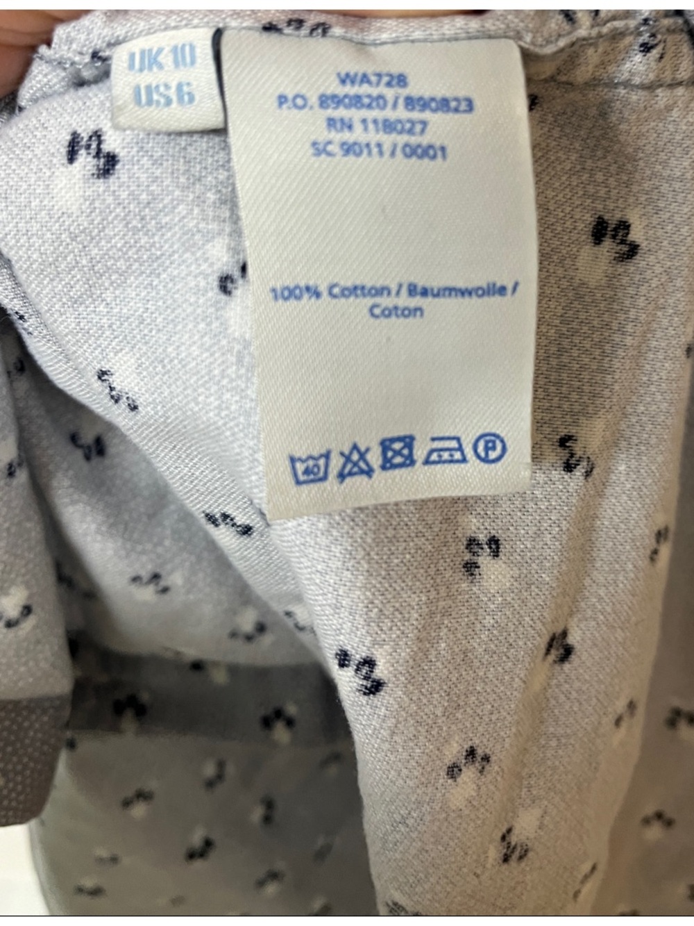 Boden women’s blue floral Patterned Button-Down Shirt size 6 - Picture 4 of 4